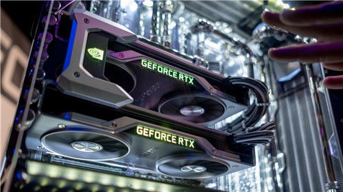 A close-up of ASIC miners lined up, highlighting their density and heat sink designs.