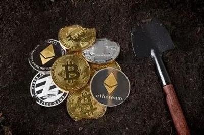 A close-up image of a Bitcoin mining rig highlights the technical details and computational power required for modern cryptocurrency mining.